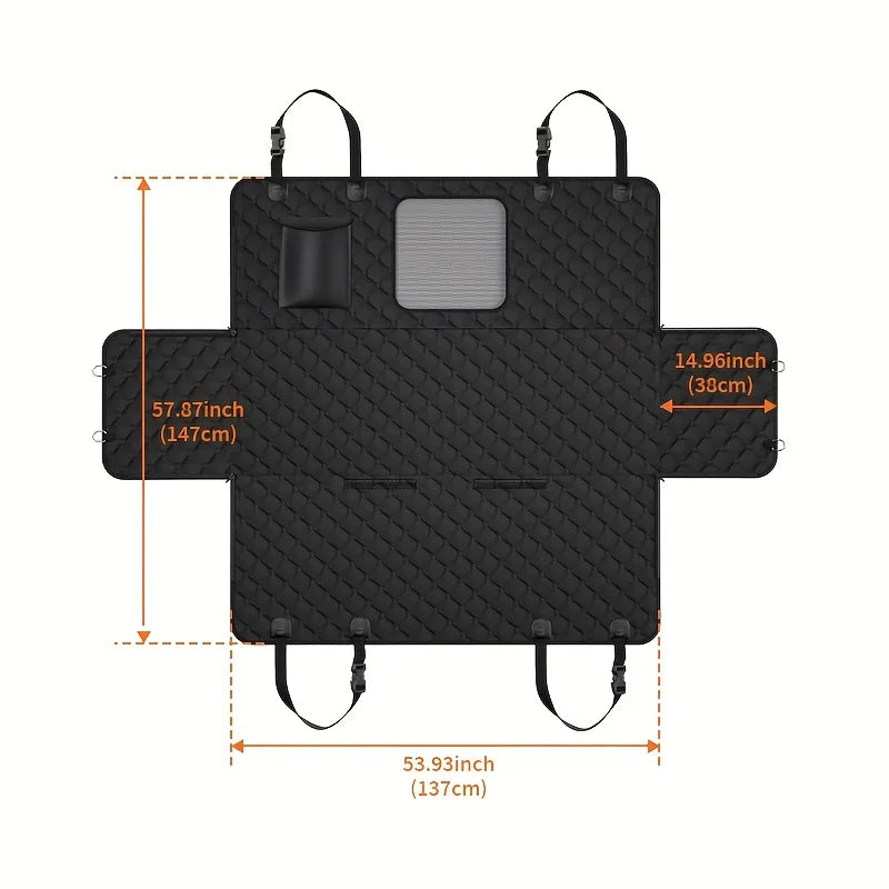 Waterproof, Nonslip Car Seat Cover w/Storage Pockets