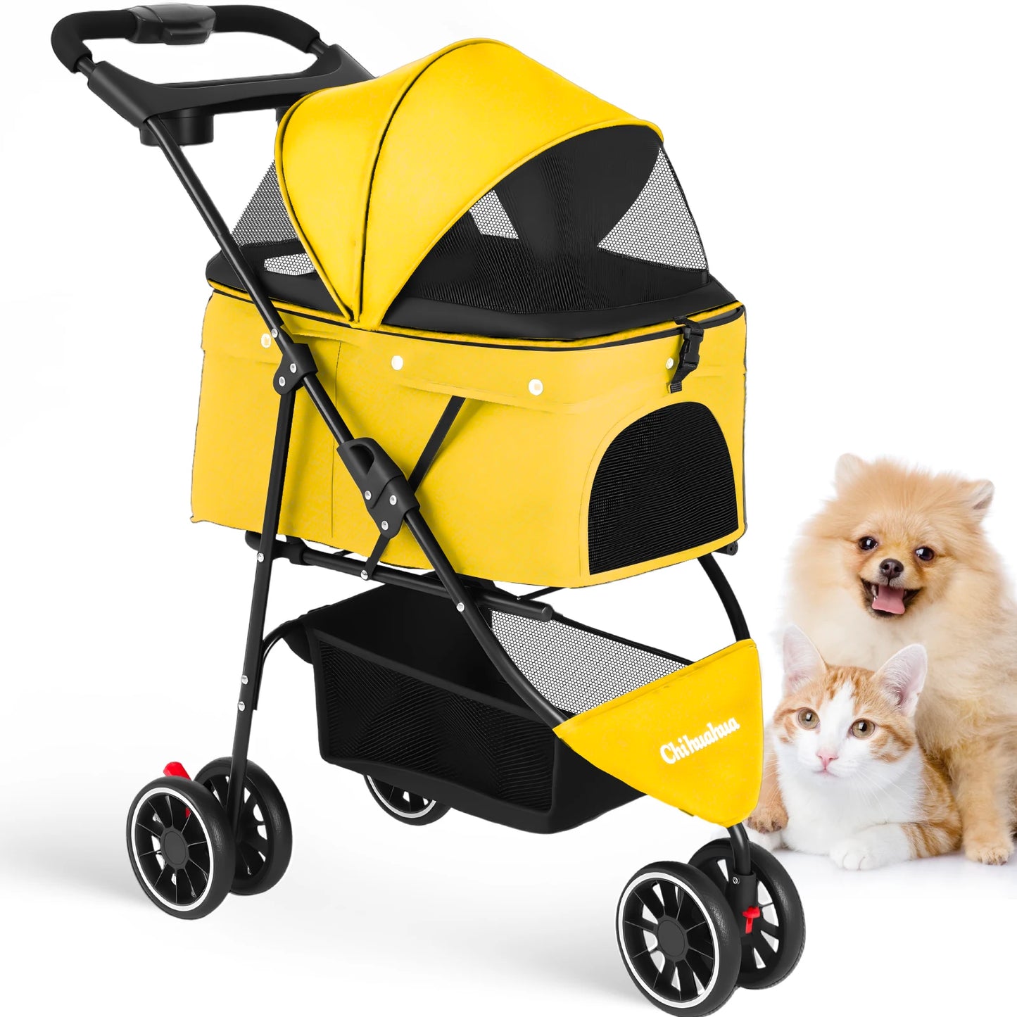 Foldable Stroller with Breathable Mesh Canopy