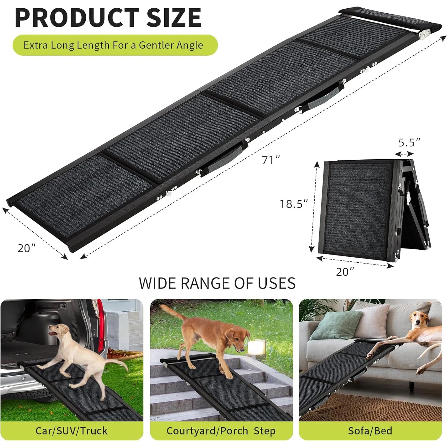 Folding Large Pet Ramp -Up to 250 LBS