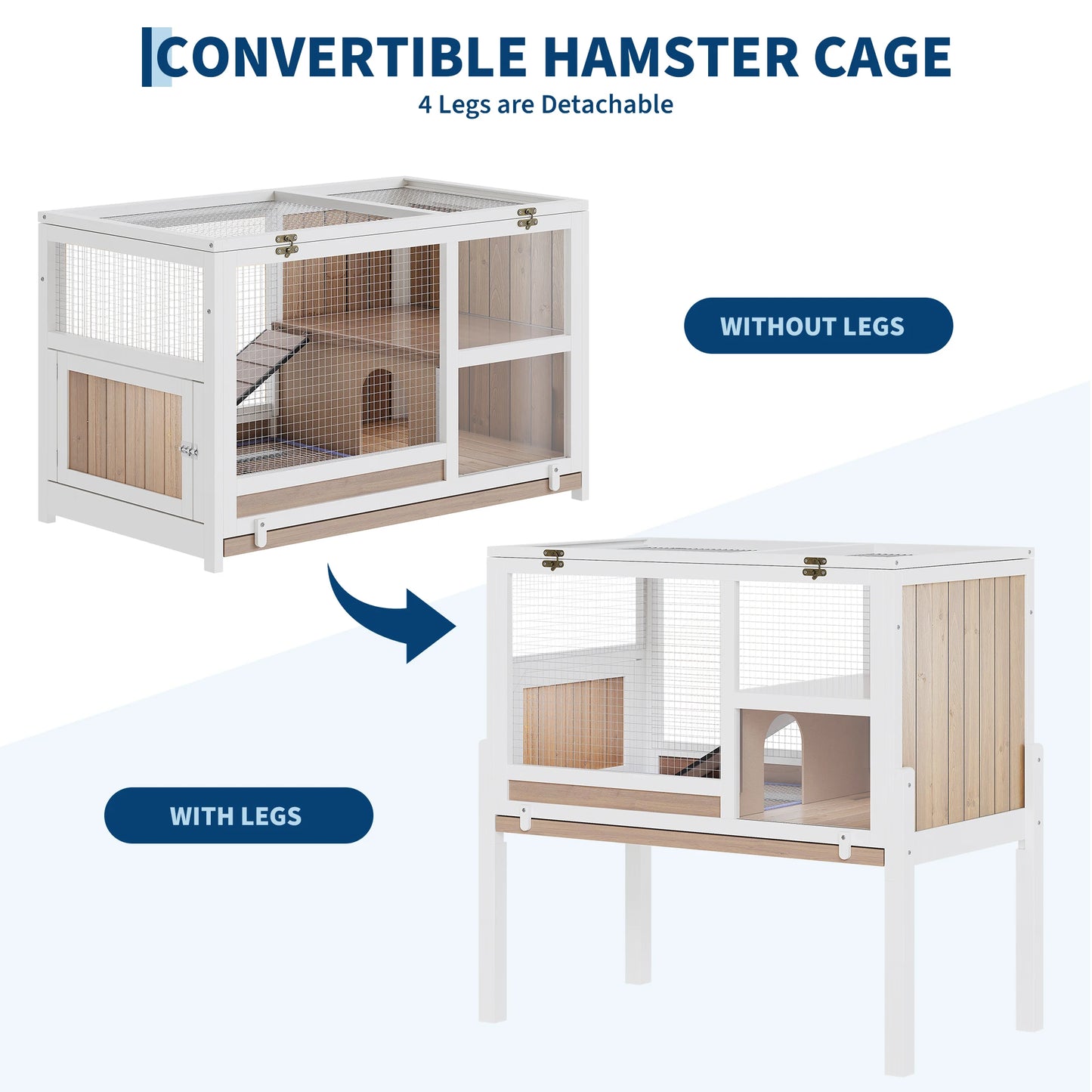 Wooden Indoor Guinea Pig Cage with Stand