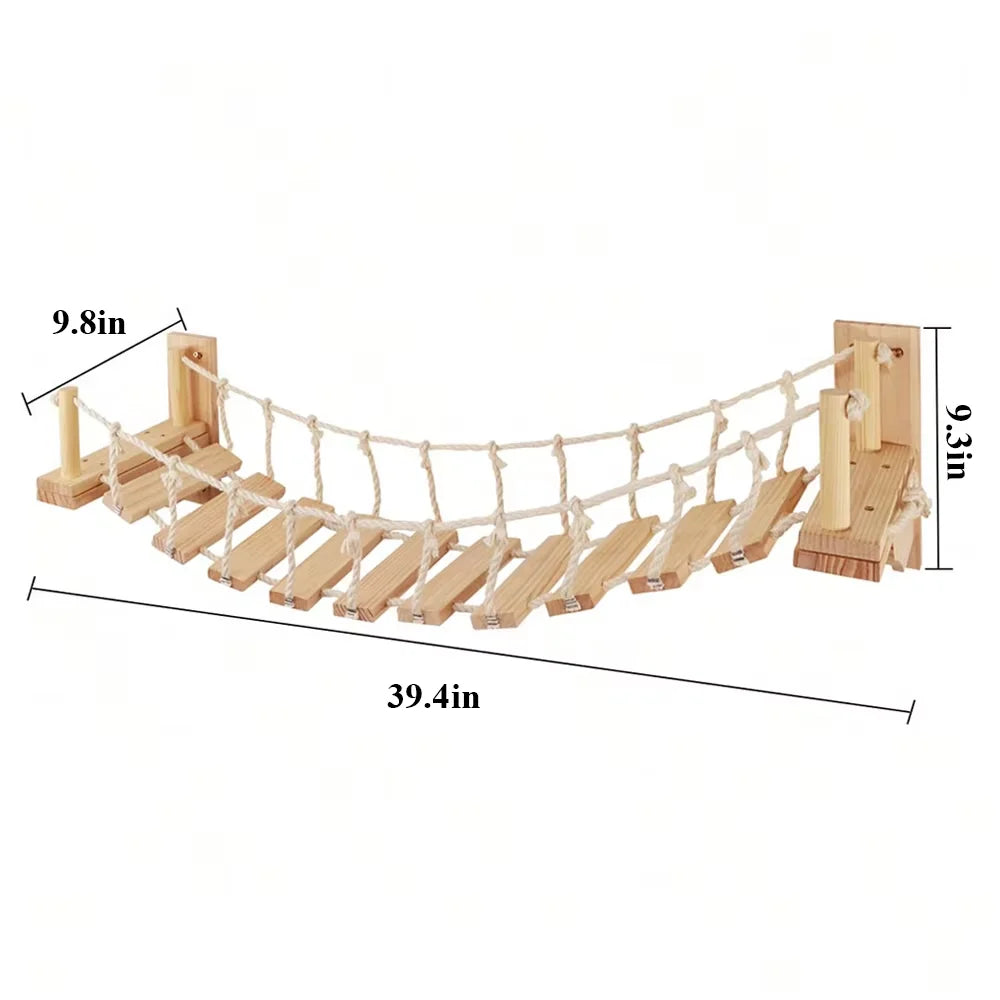 39.4In Wall-Mounted Cat Roped Bridge