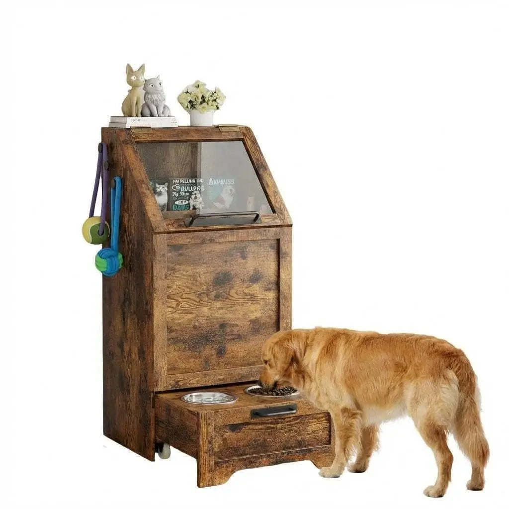 Food Station with Storage Cabinet