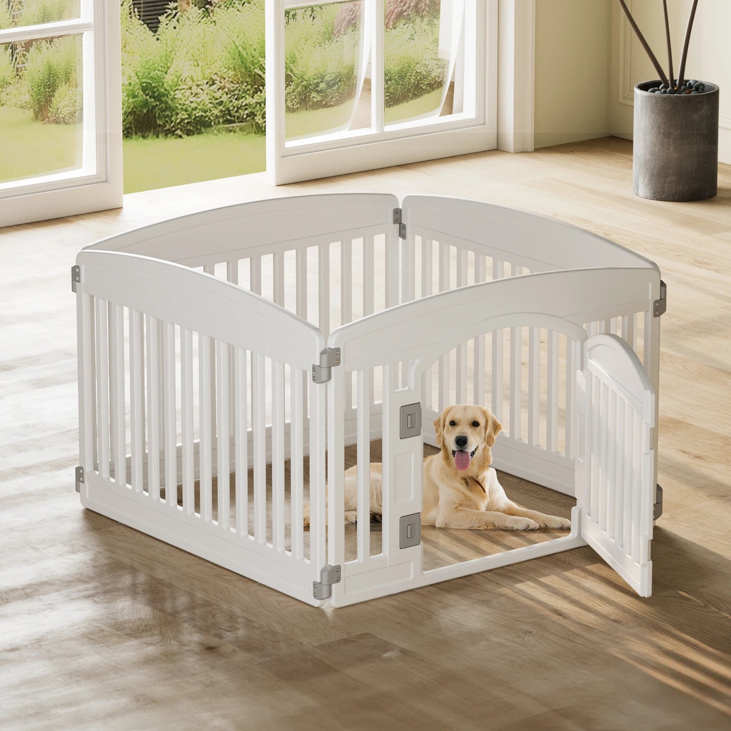 6 Panel Expandable Plastic Dog Playpen