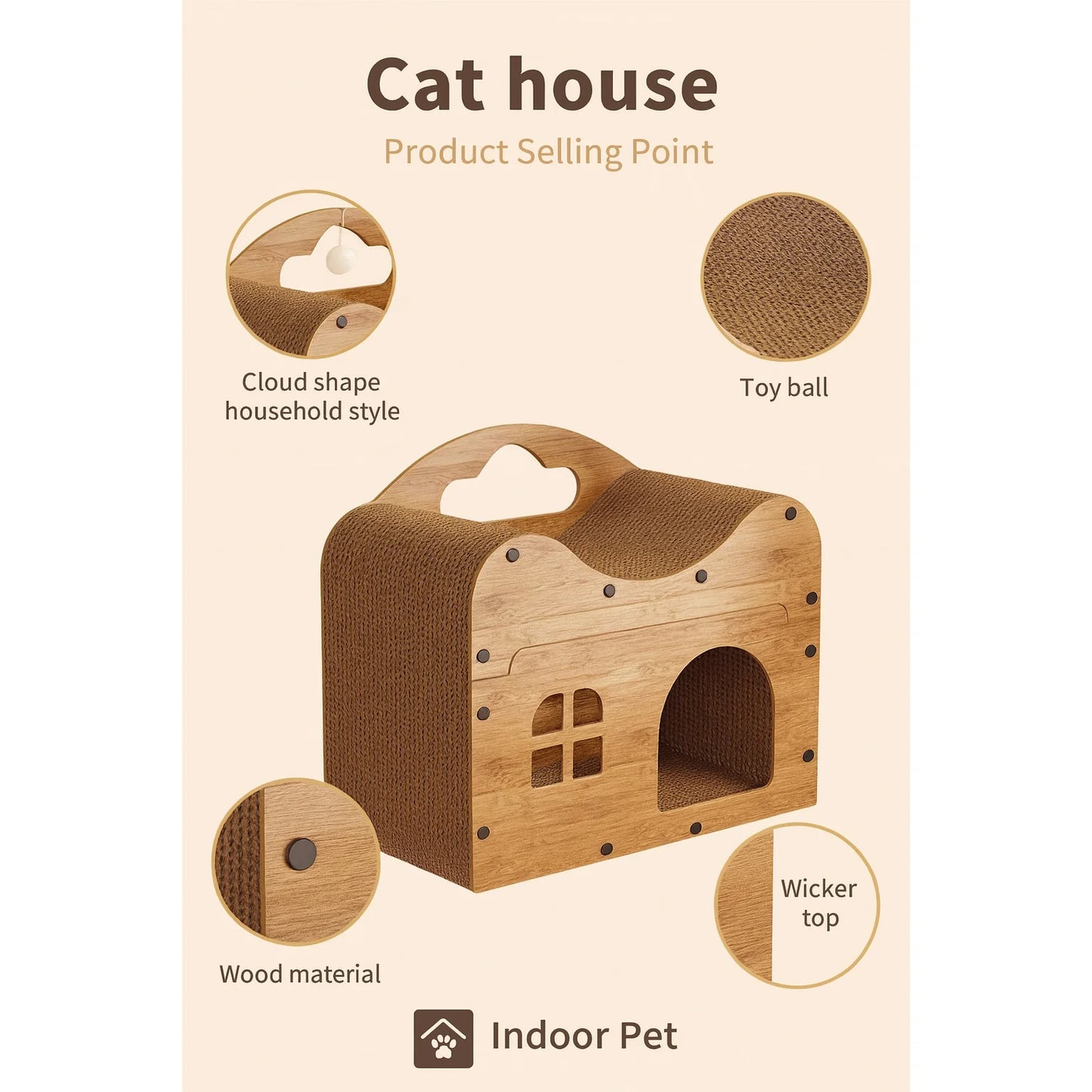 Spacious Indoor/Outdoor Cat House