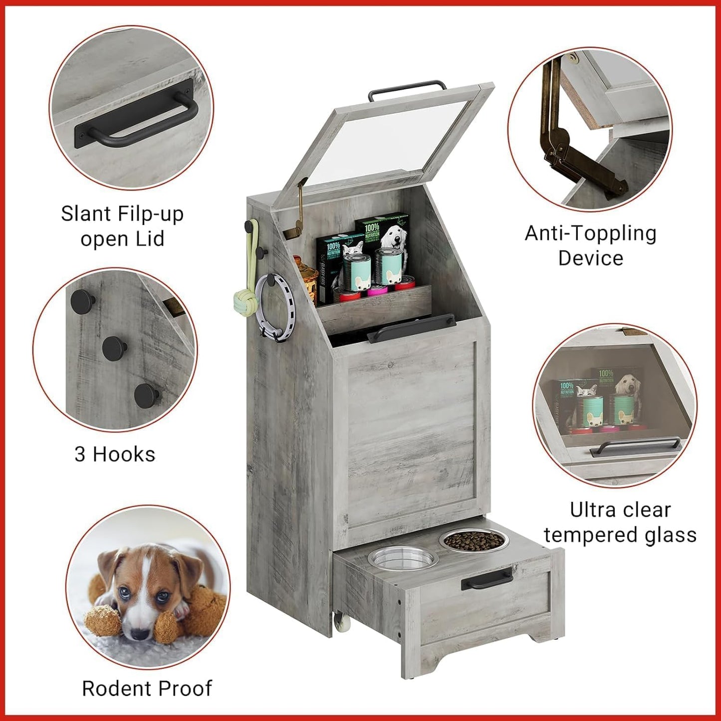 Food Station with Storage Cabinet