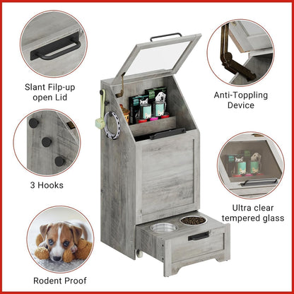 Food Station with Storage Cabinet