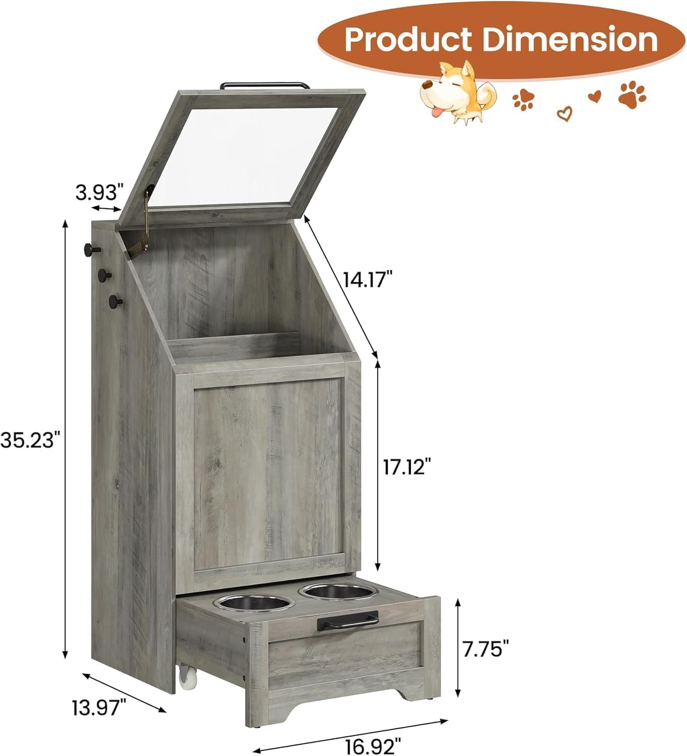 Food Station with Storage Cabinet