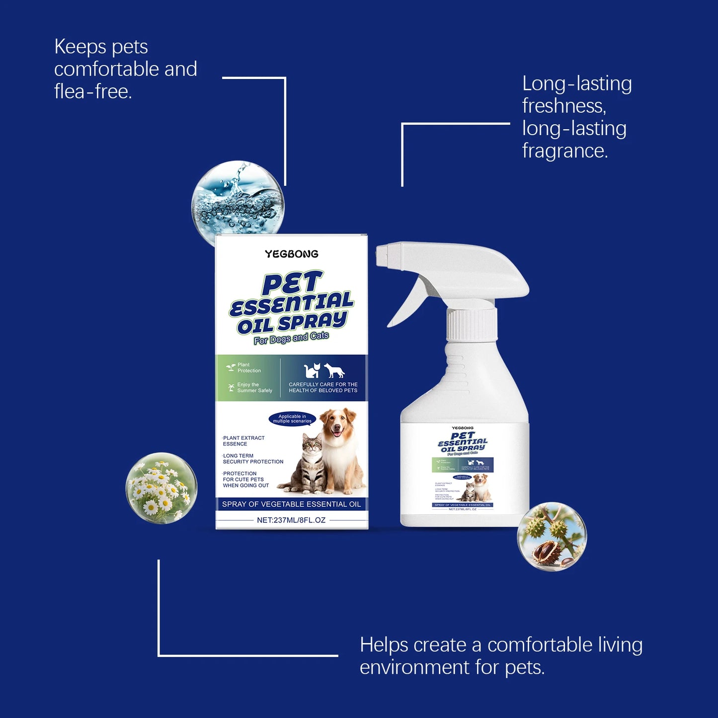 237mL Pet Essential Oil Spray, Dogs/Cats