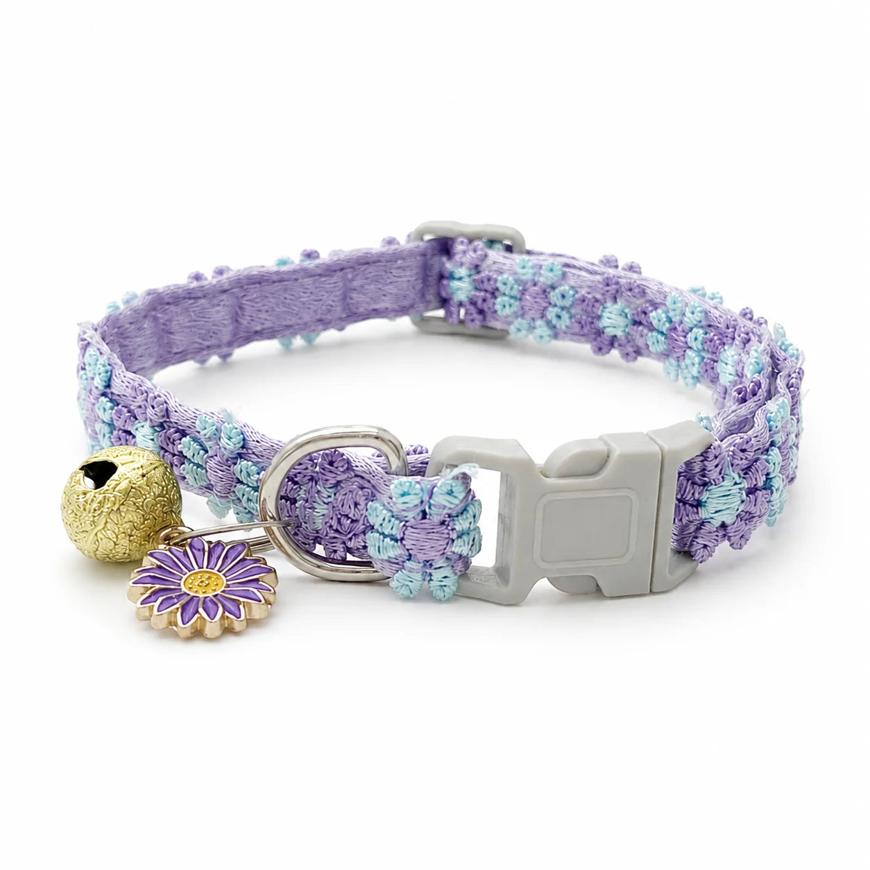 Soft Lace Adjustable Flower Collar with Bell
