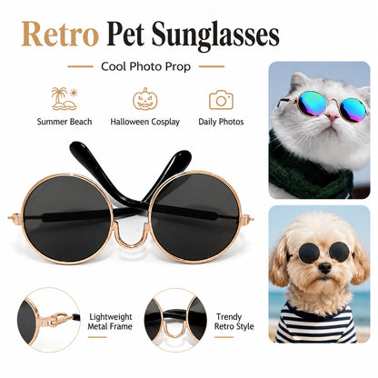 Lightweight Retro Round Pet Sunglasses
