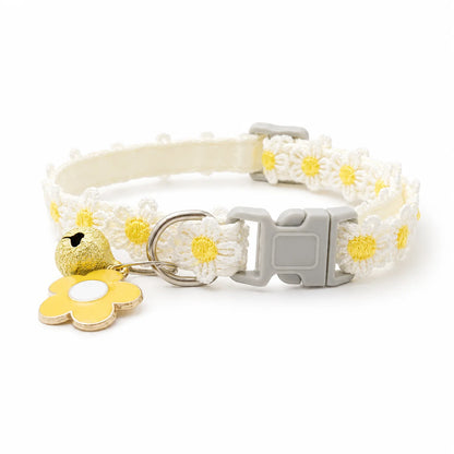Soft Lace Adjustable Flower Collar with Bell
