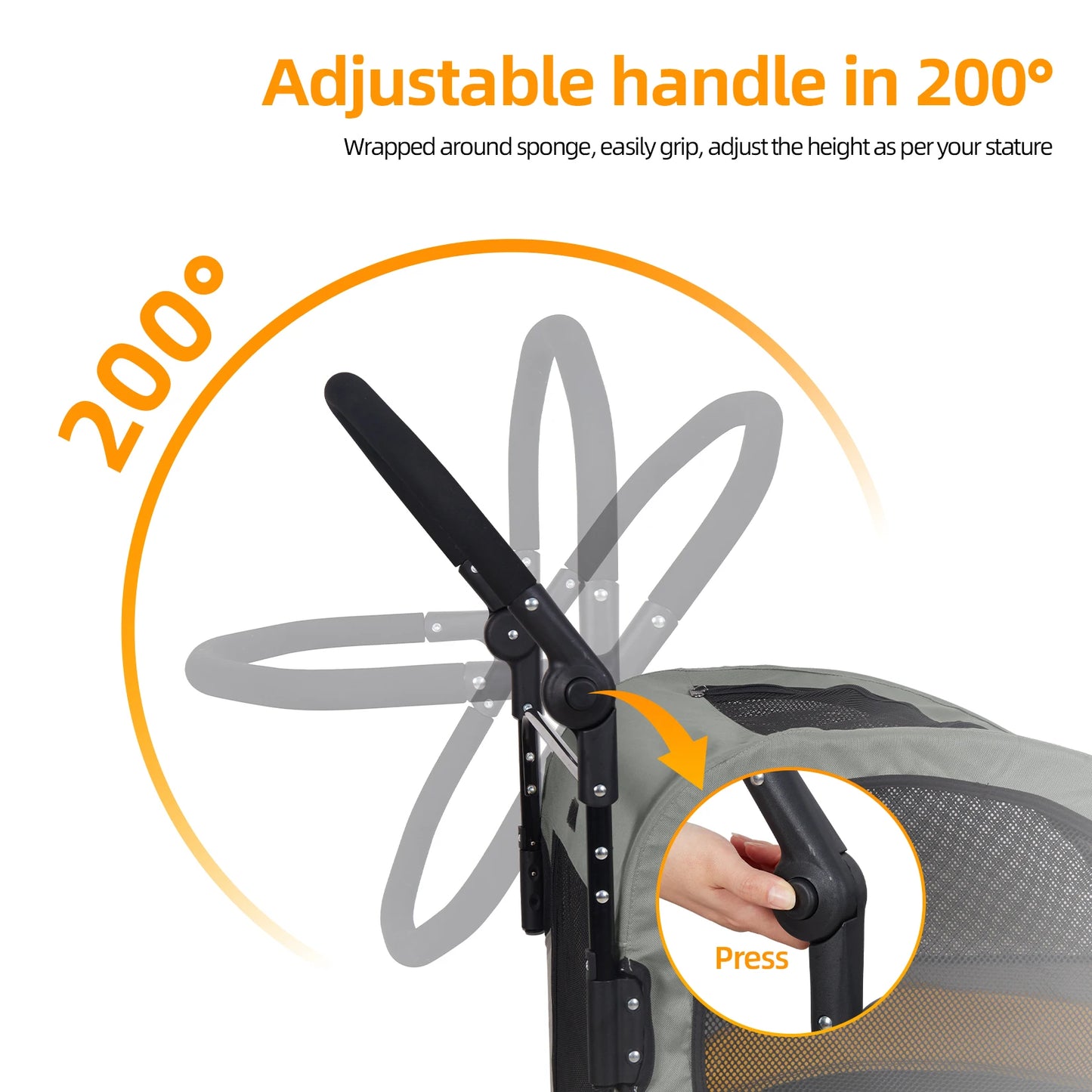 Portable 4 Wheels Dog Stroller for Large Dogs