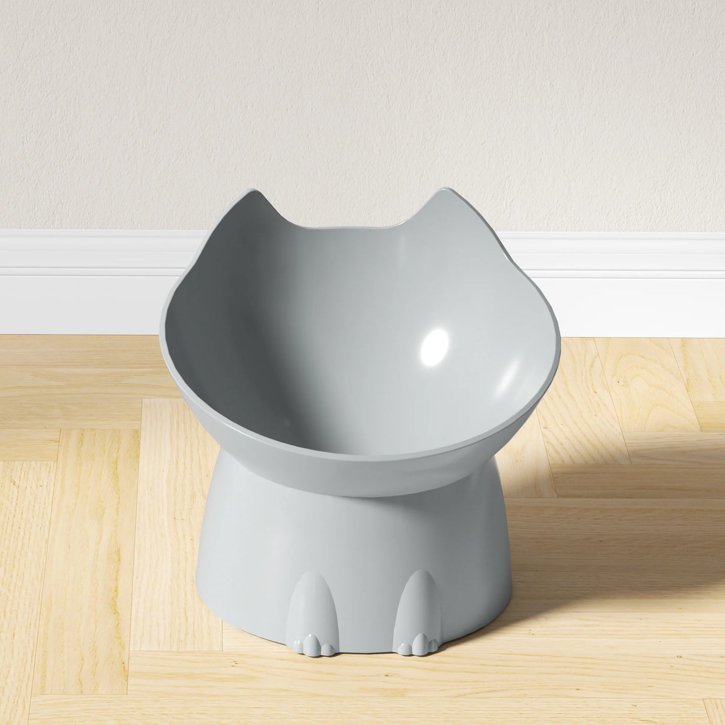 Elevated Cat Bowl w/Tilted Edge