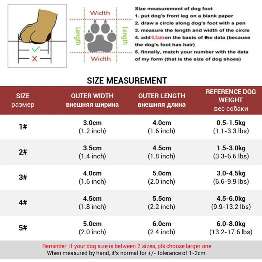 4 Pc Waterproof Boots for Small Dogs