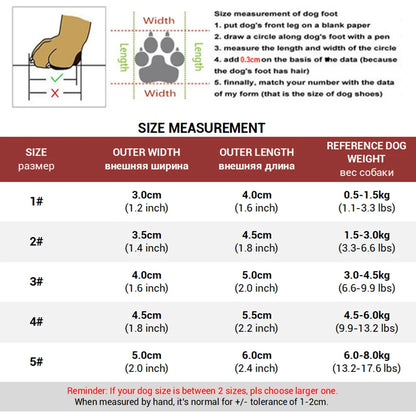 4 Pc Waterproof Boots for Small Dogs