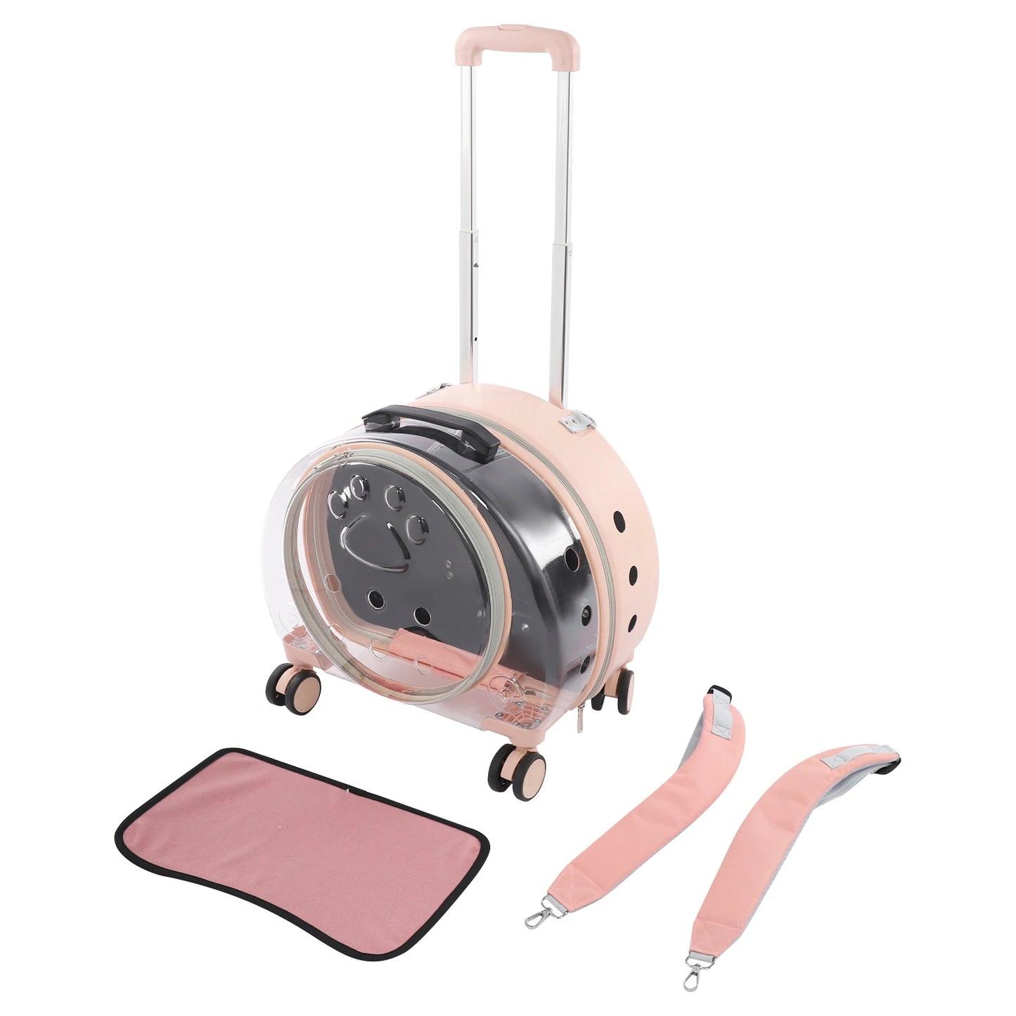 Light Pink Transparent Pet Travel Carrier