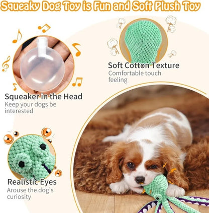 Large, Soft Fabric, Squeaky Plush Dog Toy