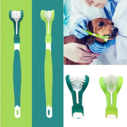 3-Sided Plastic Pet Toothbrush