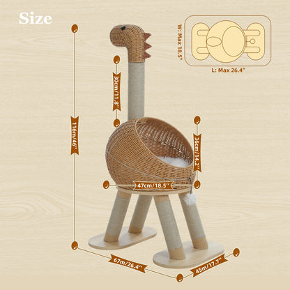 Large Dinosaur Cat Tree Tower w/Sisal Scratching Post