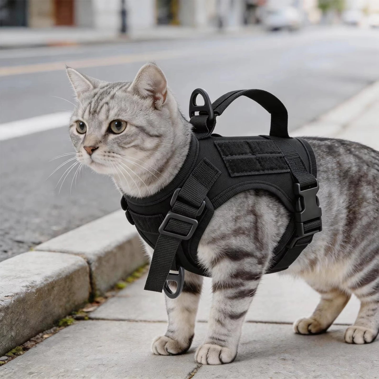 Tactical Cat Harness Vest and Leash Set