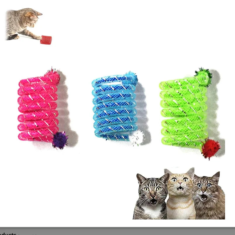 Cat Toys - Plastic Mesh & Spring