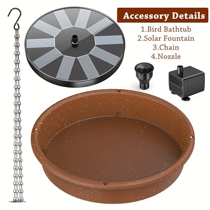 Solar Powered Water Pump Fountain with Multi-Pattern Nozzles