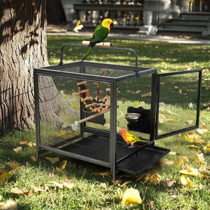 Wrought Iron Bird Travel Carrier