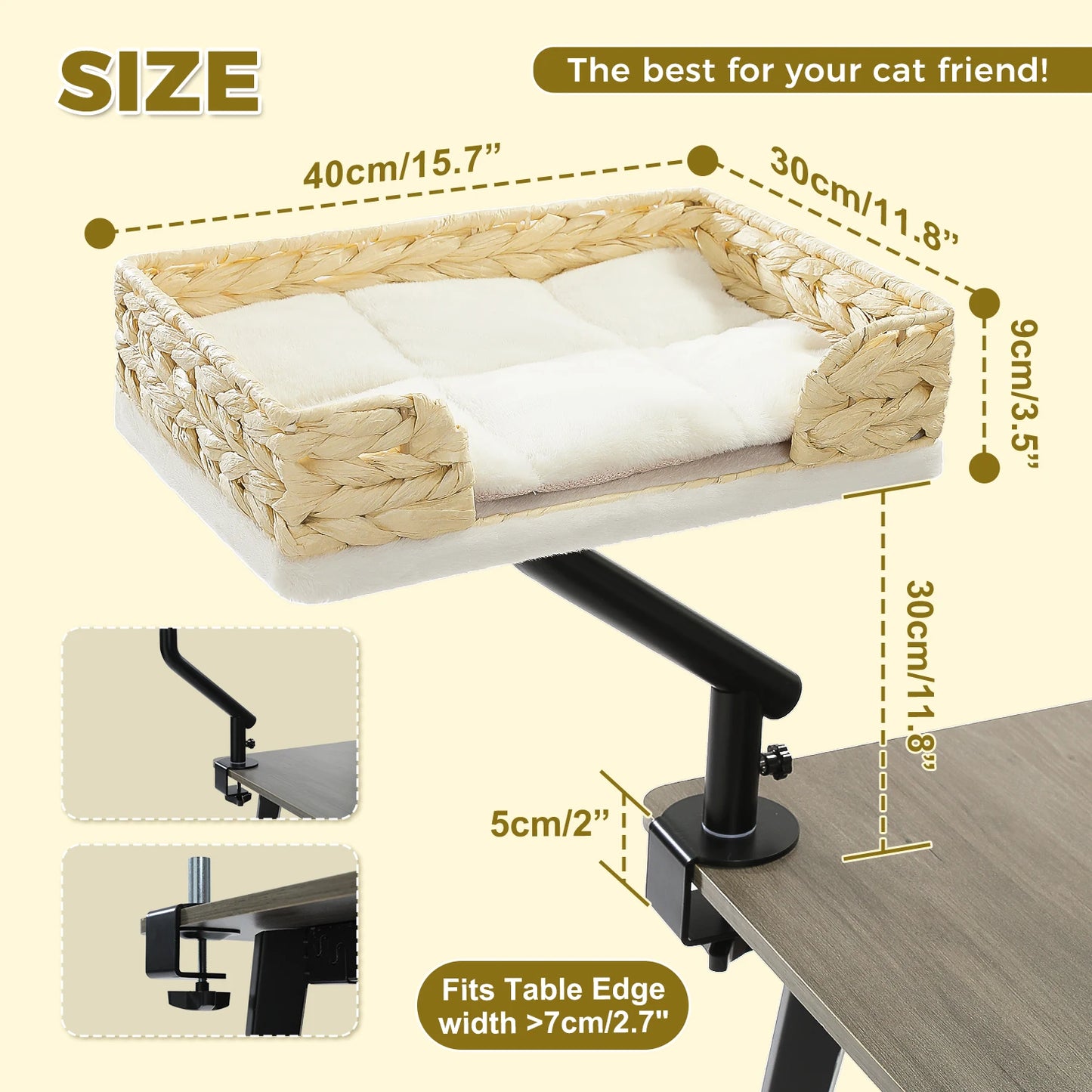 Adjustable 360° Cat Bed Stand