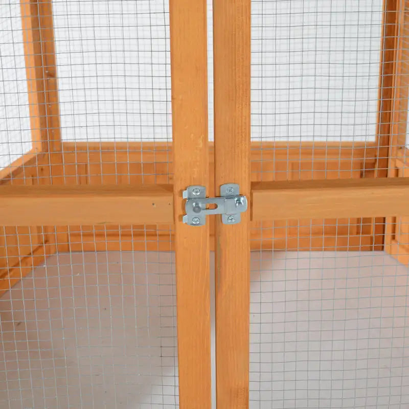 70"H Hexagonal Wooden Bird Cage