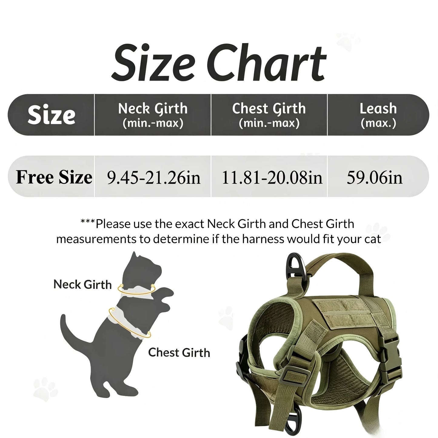 Tactical Cat Harness Vest and Leash Set