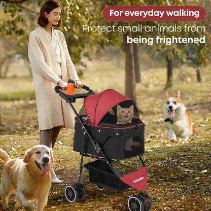 Foldable Stroller with Breathable Mesh Canopy