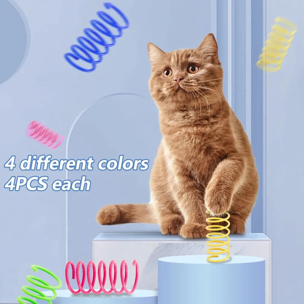 12PCS 12Colors Cat Spring Toys for Indoor Cats