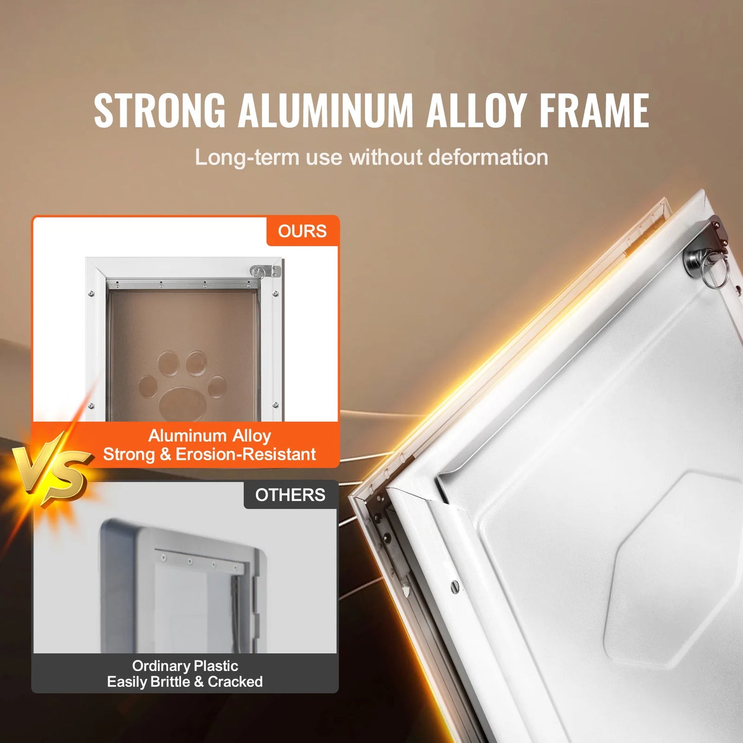 Aluminum Frame Pet Door w/Lock & Flap System