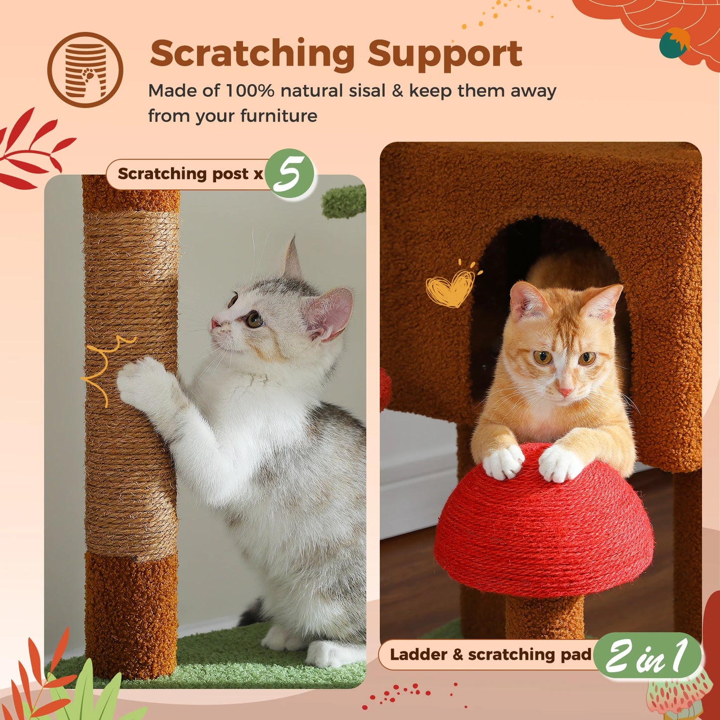 Adjustable Height Floor to Ceiling Cat Tower