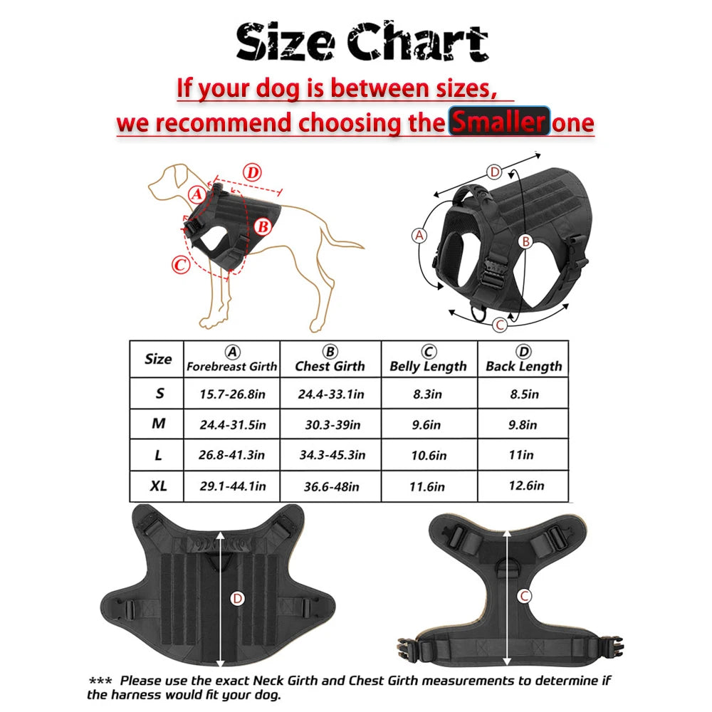 Tactical Dog Harness Collar & Leash