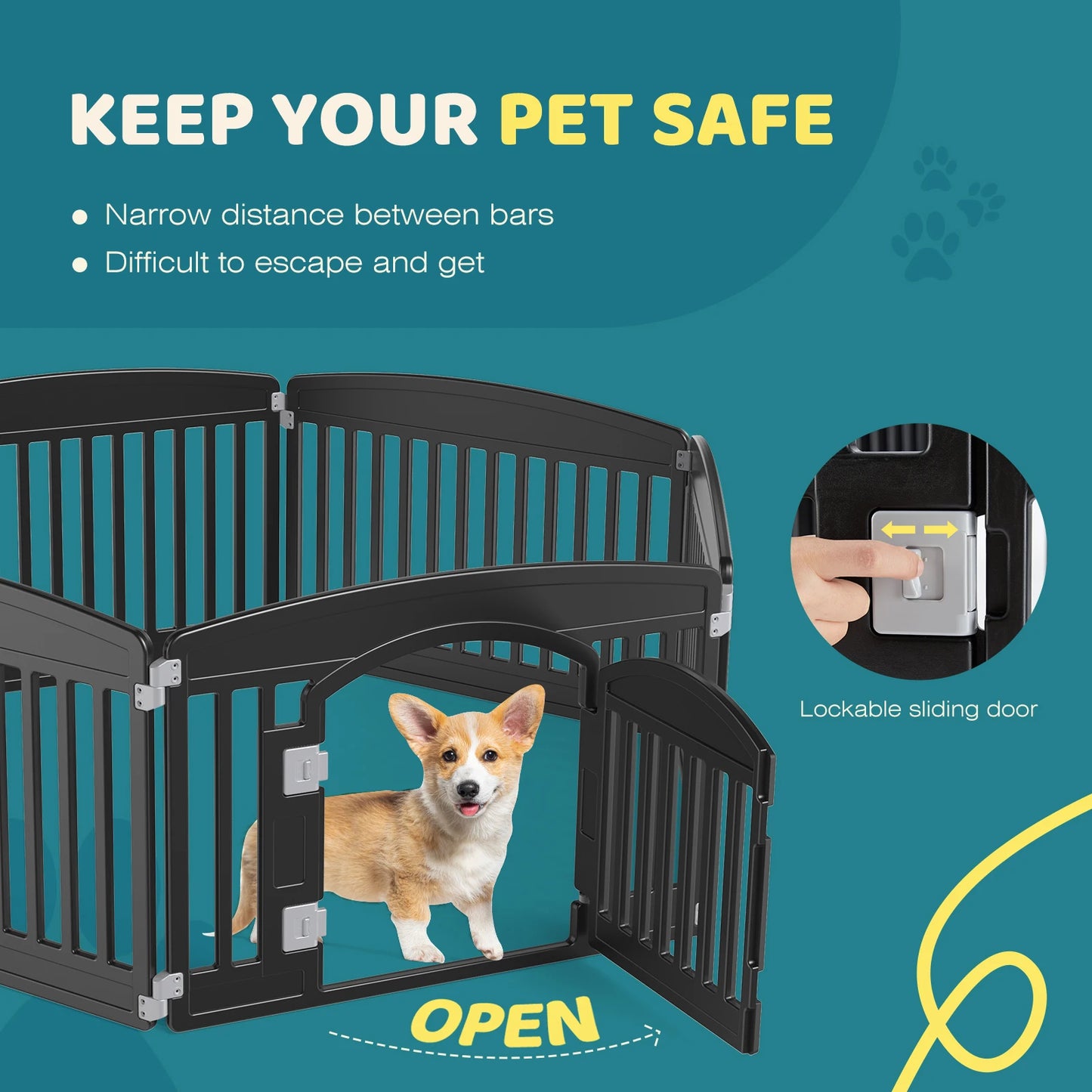 6 Panel Expandable Plastic Dog Playpen