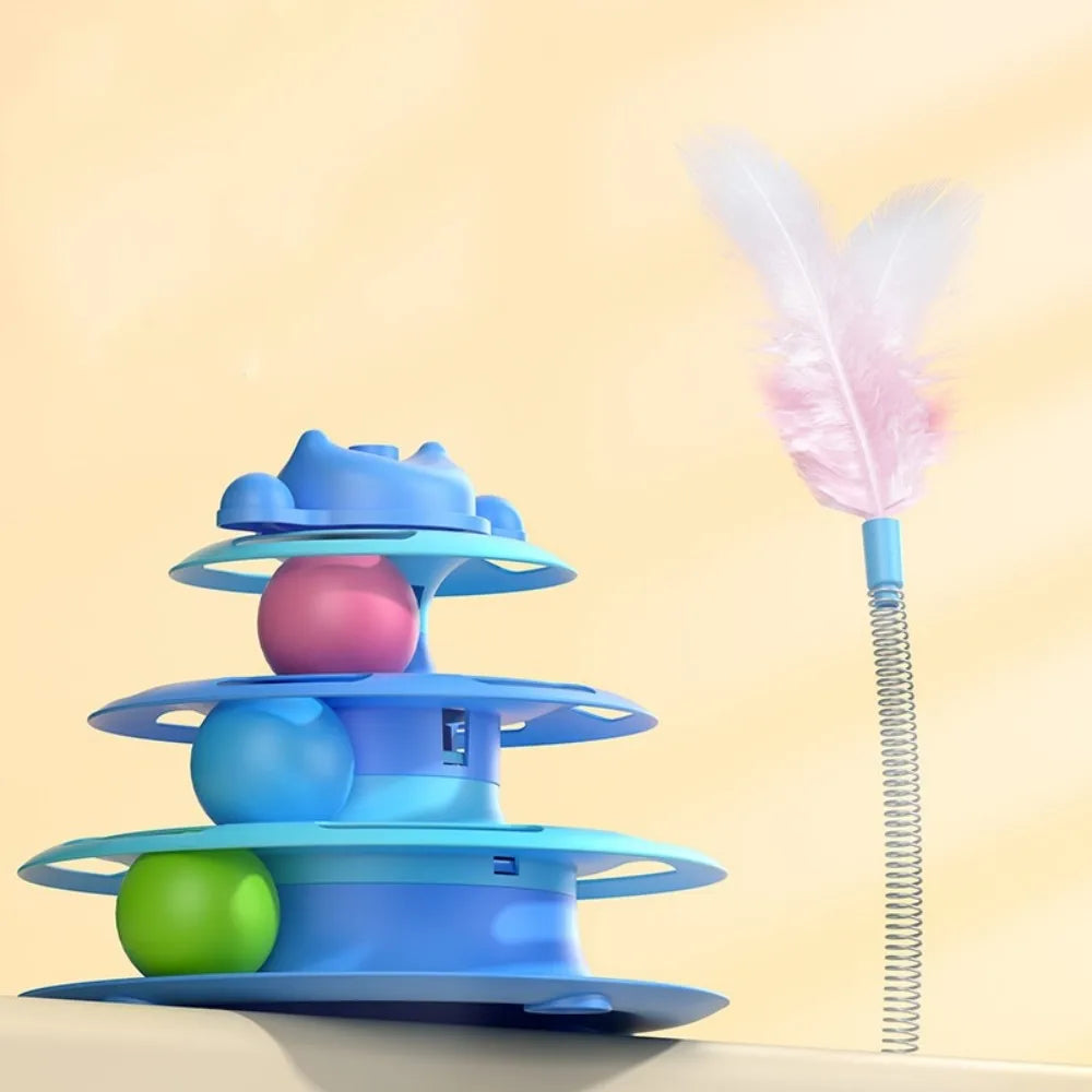 4-Layer Feather Cat Turntable