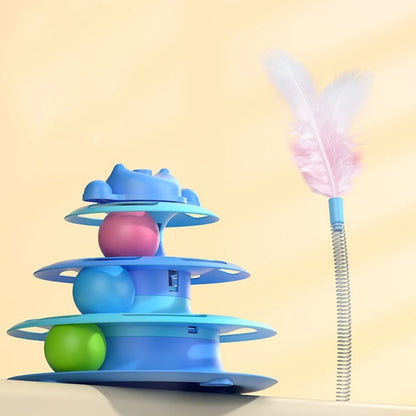 4-Layer Feather Cat Turntable