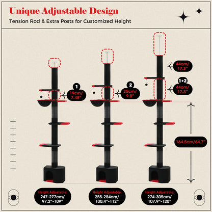 Adjustable Height Indoor Tree w/Scratching Post