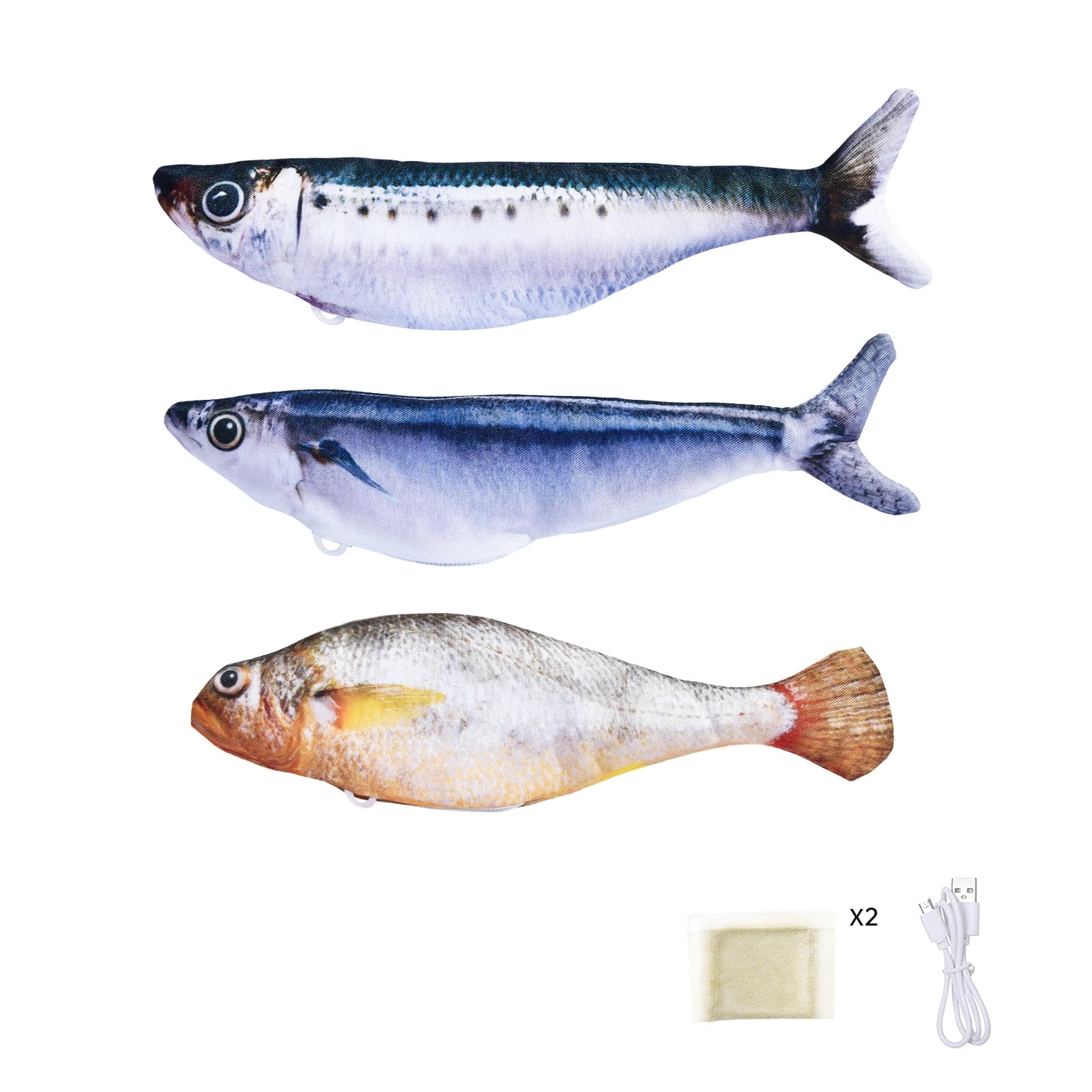 3PCS Electric Fish Cat Toys
