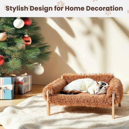 Large Sturdy Wooden Leg Cat Bed