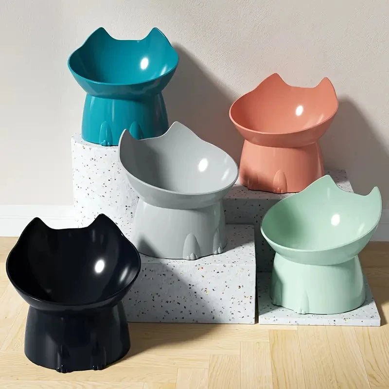 Elevated Cat Bowl w/Tilted Edge