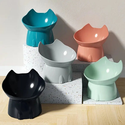 Elevated Cat Bowl w/Tilted Edge