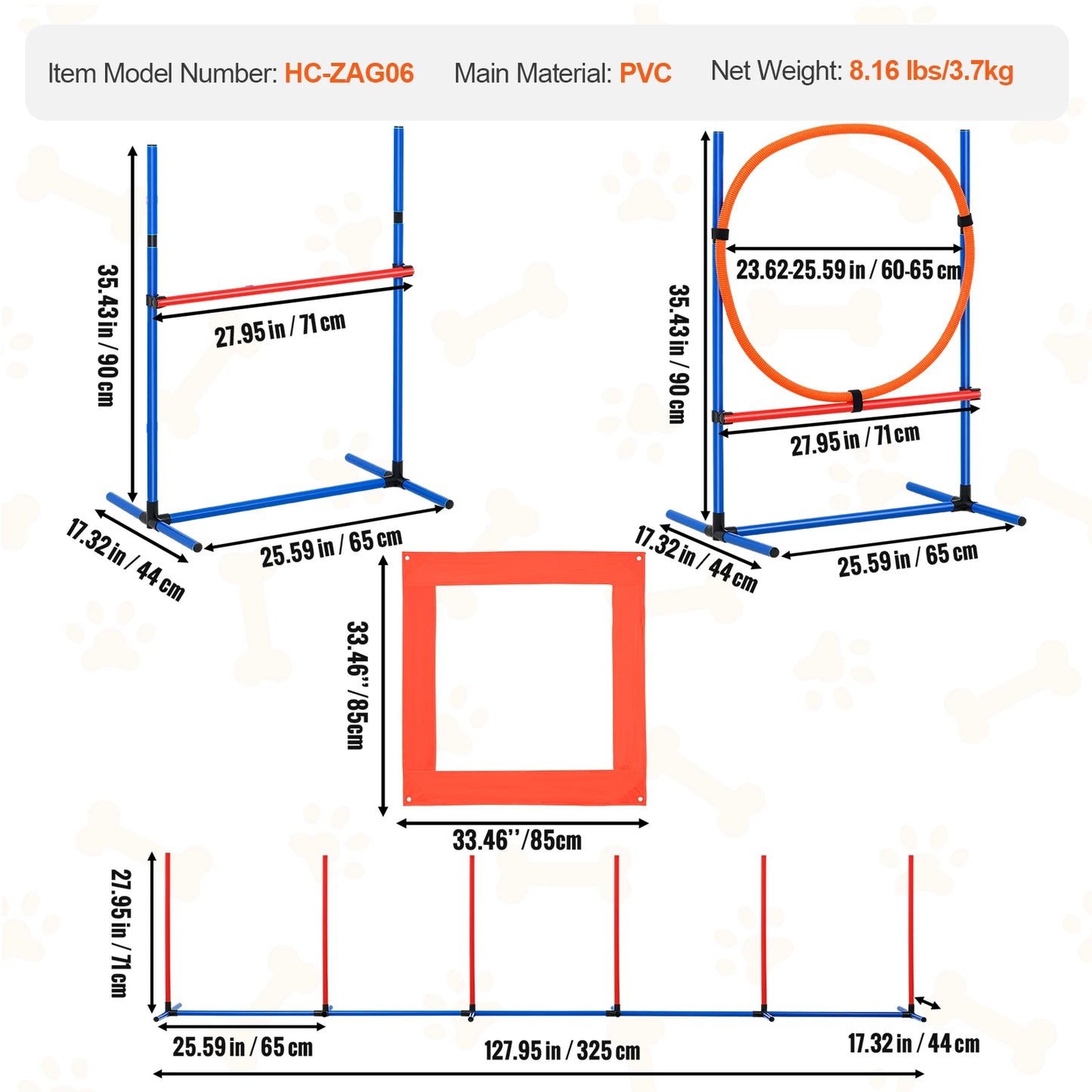 4 PCS Dog Agility Training Equipment