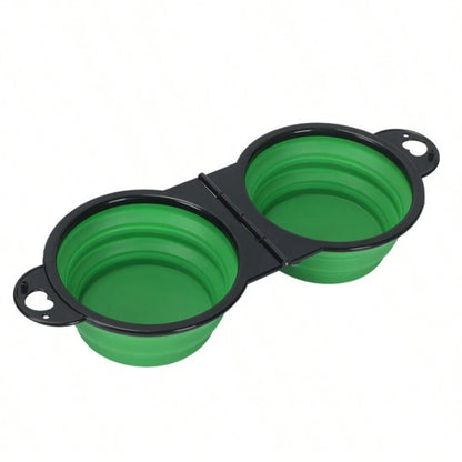 1-piece, 2-in-1 Foldable Dual Bowl