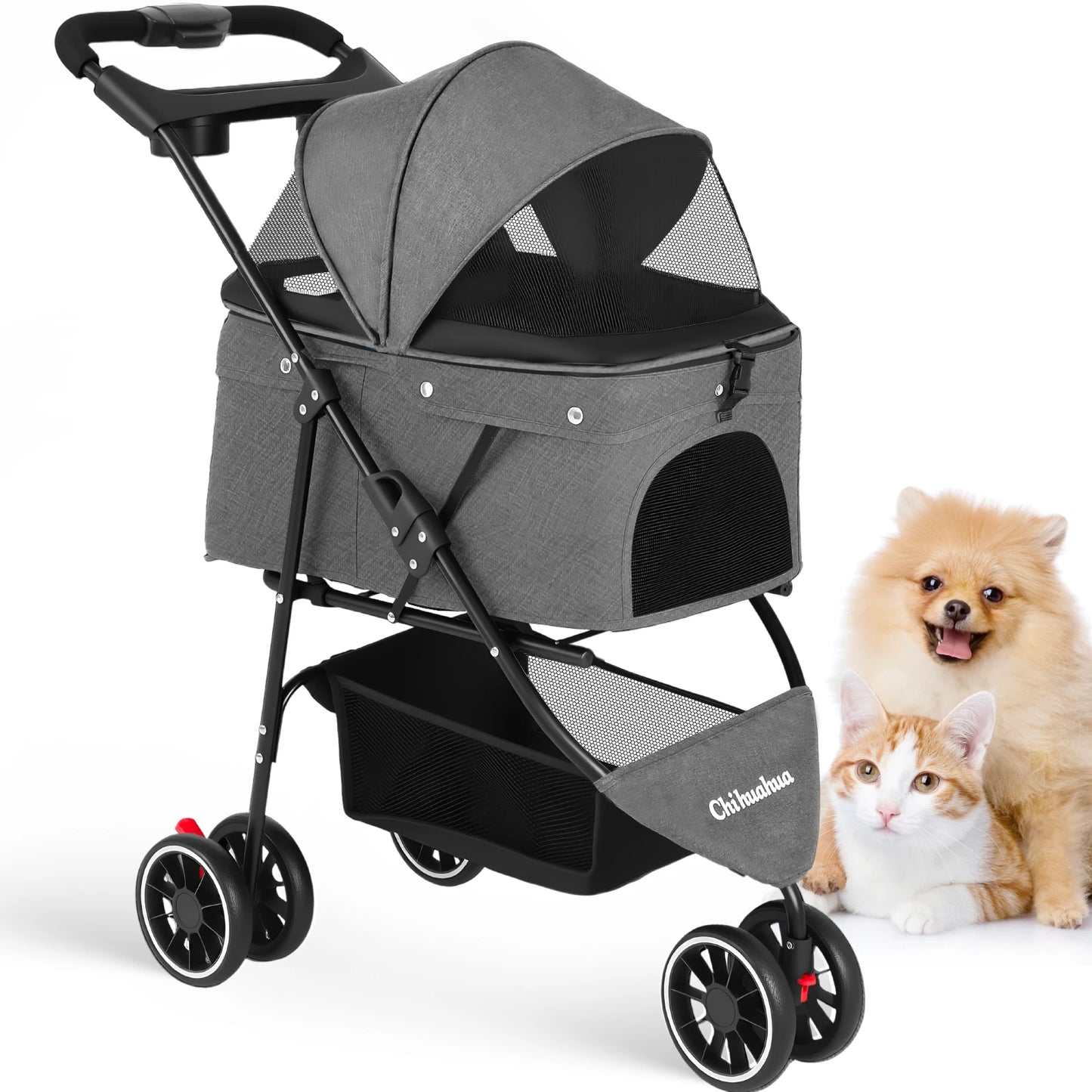Foldable Stroller with Breathable Mesh Canopy