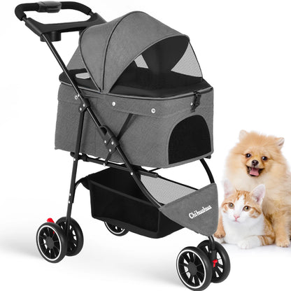 Foldable Stroller with Breathable Mesh Canopy