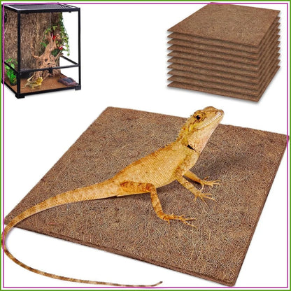 10 Pcs 12x12 in. Natural Coconut Fiber Reptile Carpet