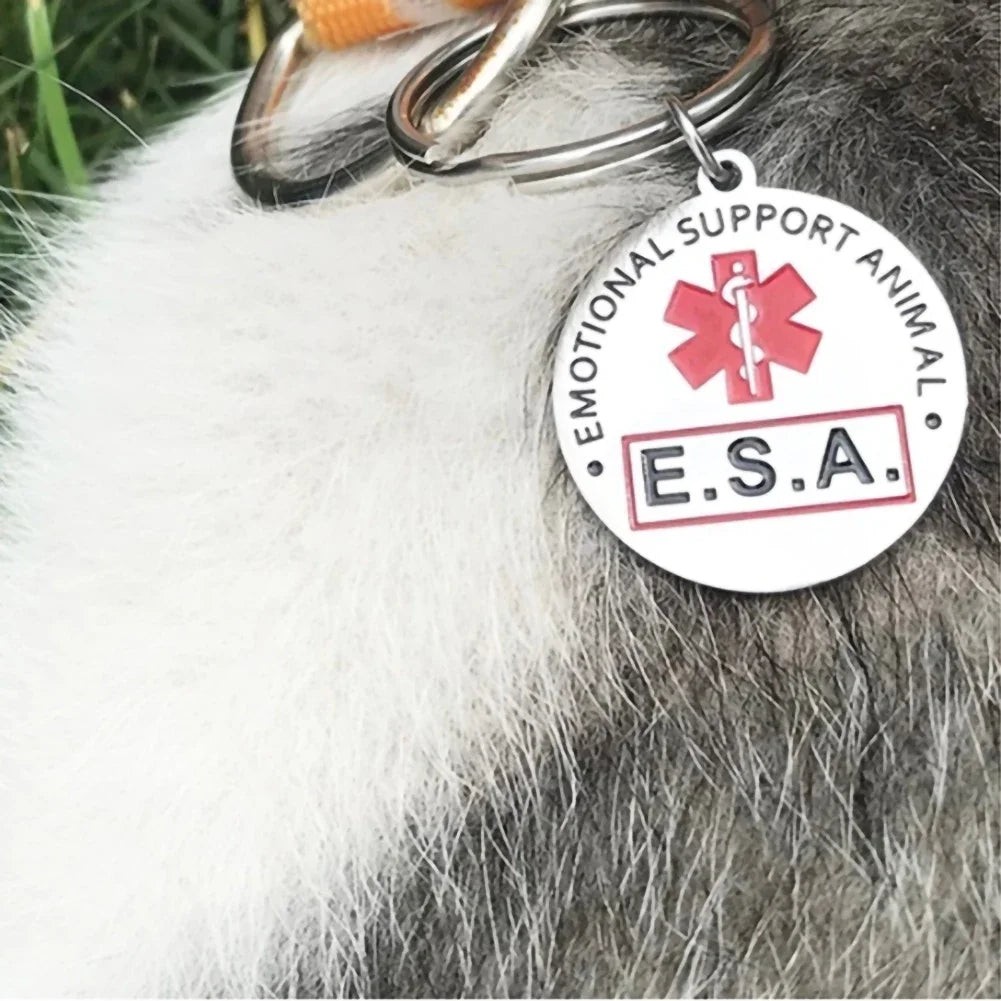 Dog ID Stainless Steel Tag, Emotional Support