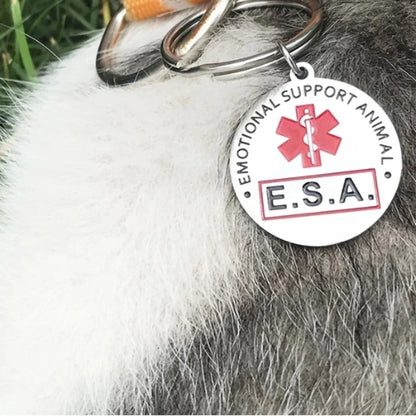 Dog ID Stainless Steel Tag, Emotional Support